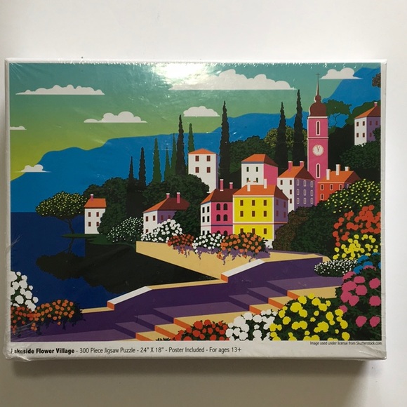 NEW SEALED Lakeside Flower Village Puzzle - Picture 1 of 4